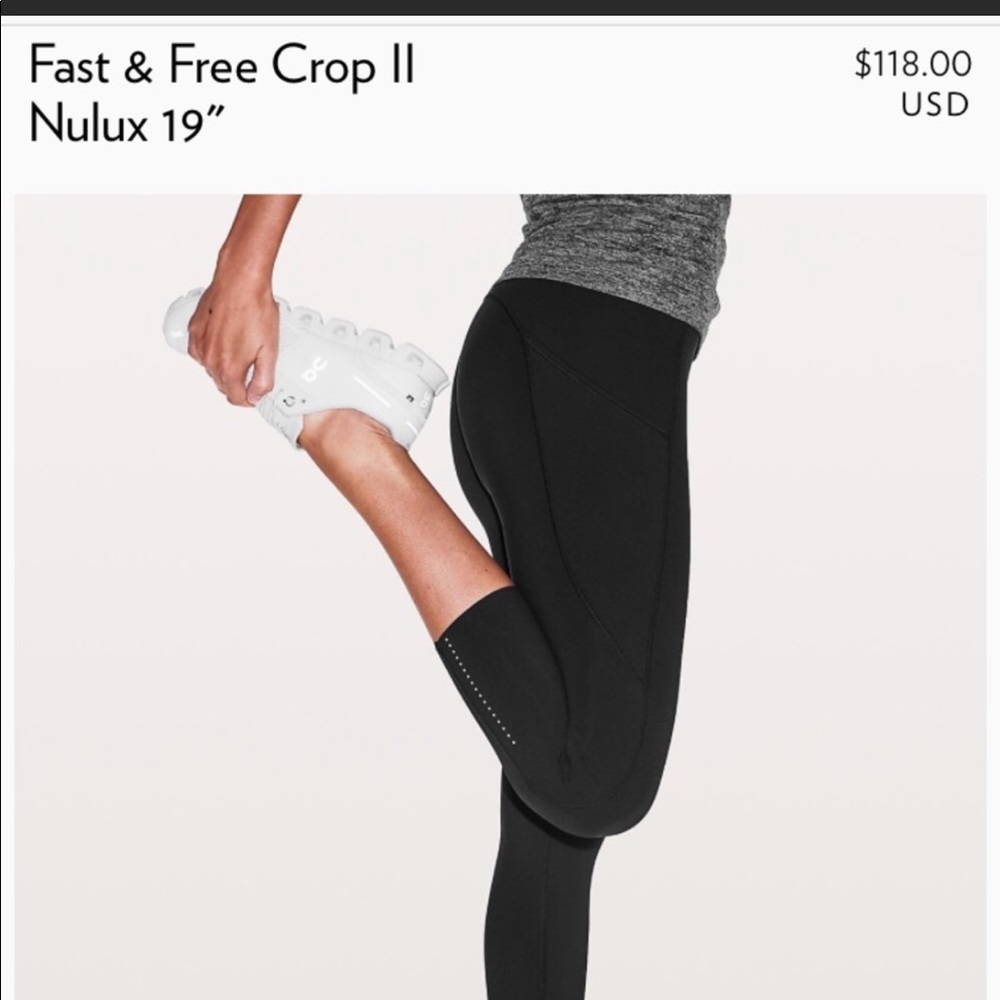 NWOT Fast and Free crop II Nulux 19”